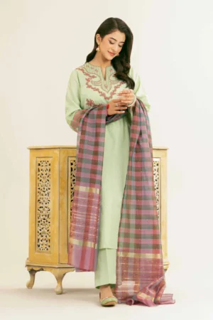 3 Piece - Embroidered Suit - NSPE25-171