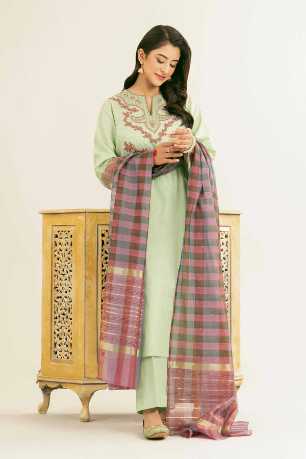 3 Piece - Embroidered Suit - NSPE25-171