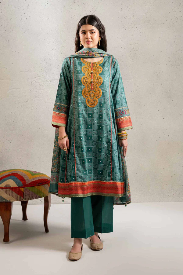 3 Piece - Printed Embroidered Suit - NSPE25-190 (KANTHA)
