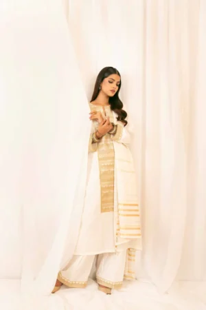 3 Piece - Embroidered Suit - NSPFE25-20 (FESTIVE COLLECTION) - Image 2