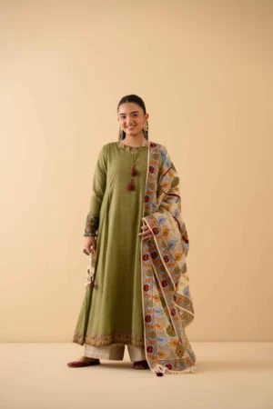 2 Piece - Printed Embroidered Suit - NSPE25-314 - Image 3