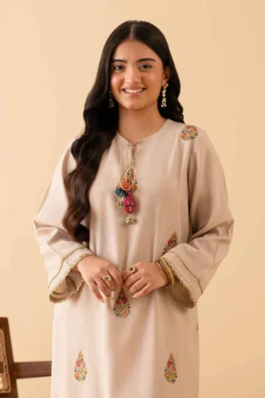 Embroidered Shirt - NSPE25-436 (MUGHAL ART) - Image 2