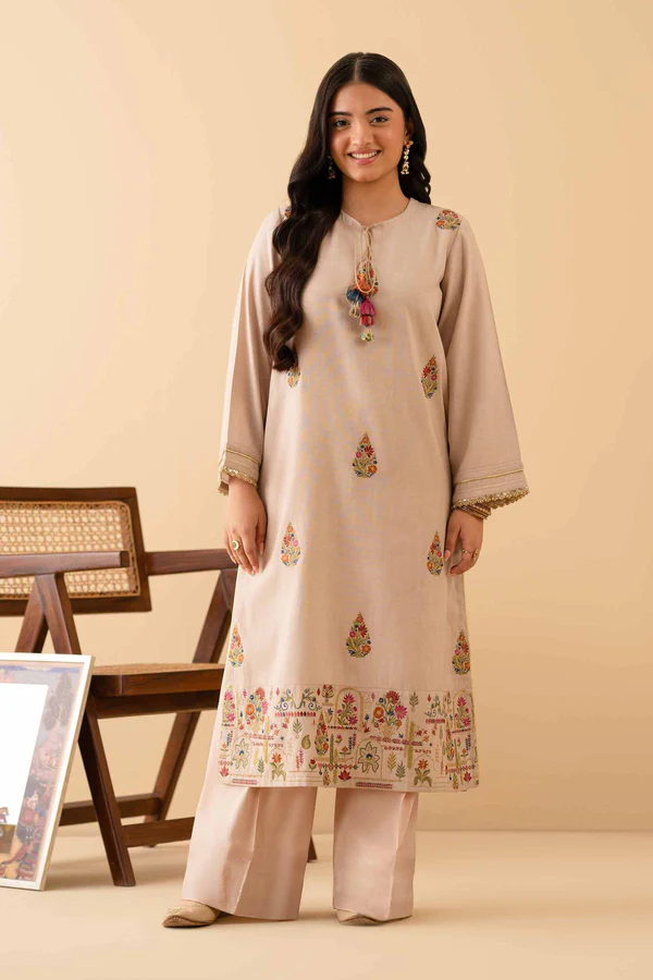 Embroidered Shirt - NSPE25-436 (MUGHAL ART)