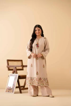 Embroidered Shirt - NSPE25-436 (MUGHAL ART) - Image 3