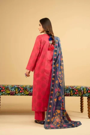 3 Piece - Printed Embroidered Suit - NSPE25-445 - Image 4
