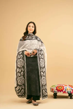 2 Piece - Embroidered Suit - NSPE25-453 - Image 3