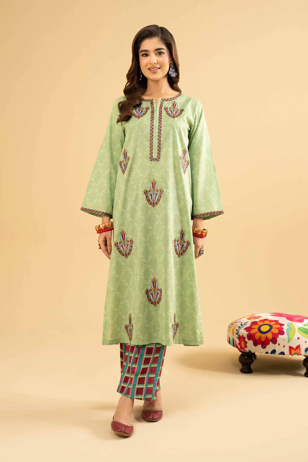 2 Piece - Printed Embroidered Suit - NSPE25-486 (FOLK ART)