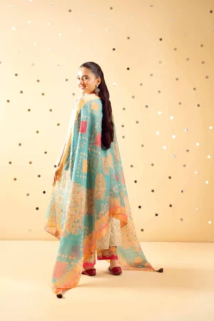 3 Piece - Printed Embroidered Suit - NSPE25-489 MIRROR WORK - Image 4