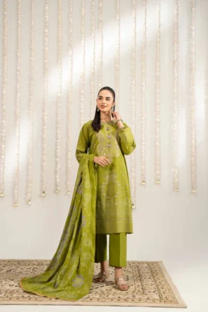 3 Piece - Printed Embroidered Suit - NSPE25-494 - Image 6