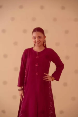 3 Piece - Embroidered Suit - NSPE25-509 (KALAM KARI) - Image 2