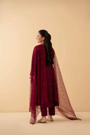 3 Piece - Embroidered Suit - NSPE25-509 (KALAM KARI) - Image 3
