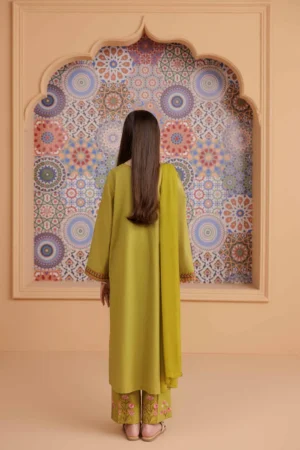3 Piece - Printed Embroidered Suit - PS25-196 MOROCCAN - Image 3