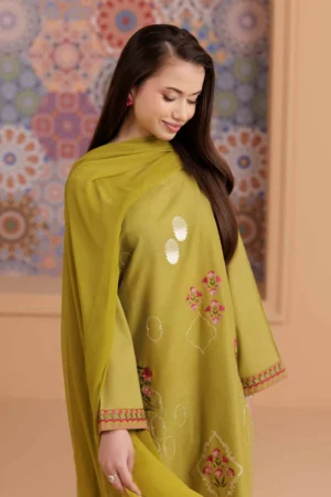 3 Piece - Printed Embroidered Suit - PS25-196 MOROCCAN - Image 5