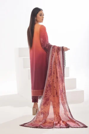 3 Piece Unstitched Embroidered Lawn Suit IDDN-42046 - Image 5