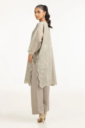 Poly Net Burnout Embroidered Shirt And Trouser IDIPST-44332 - Image 7