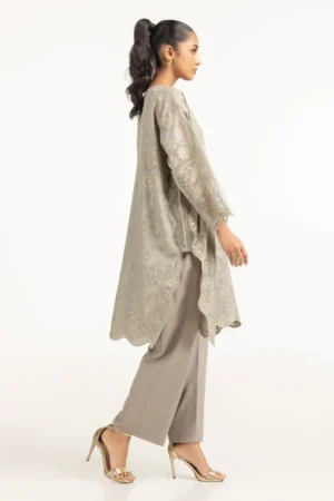 Poly Net Burnout Embroidered Shirt And Trouser IDIPST-44332 - Image 3