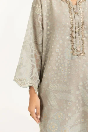 Poly Net Burnout Embroidered Shirt And Trouser IDIPST-44332 - Image 4