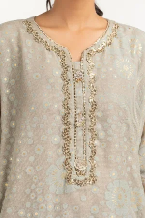 Poly Net Burnout Embroidered Shirt And Trouser IDIPST-44332 - Image 5