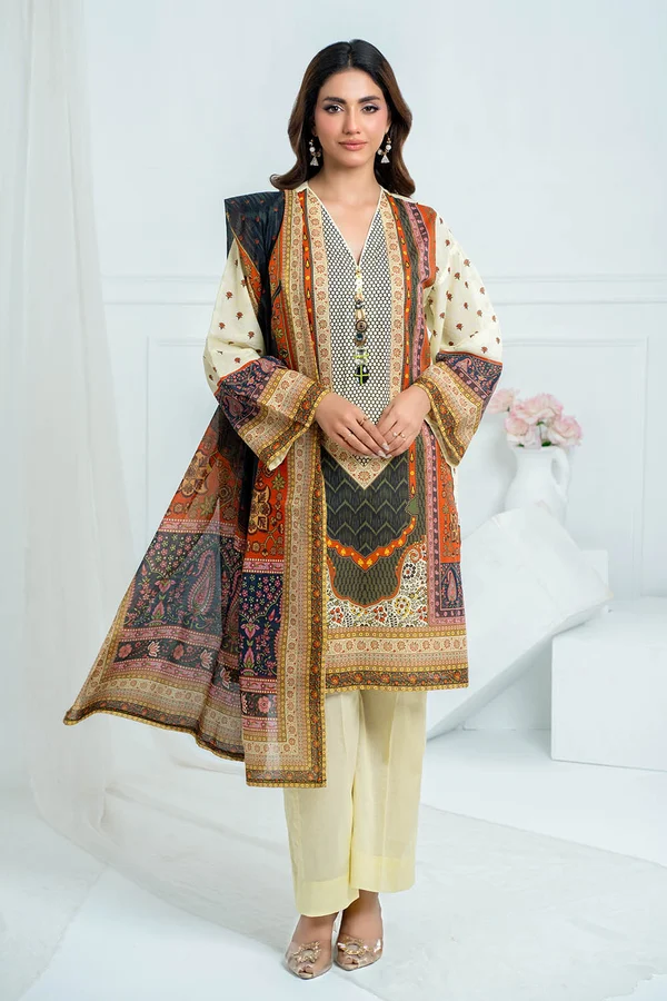 3 Piece Unstitched Printed Lawn Suit IDSD-52061
