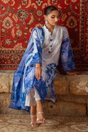 3 Piece Unstitched Printed Lawn Suit IDSD-52018 - Image 6
