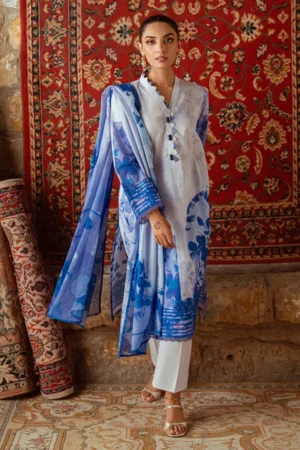 3 Piece Unstitched Printed Lawn Suit IDSD-52018 - Image 2