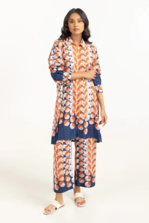 Textured Dobby Printed Co-Ord Set IDIPST-44687 - Image 2