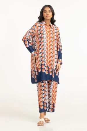 Textured Dobby Printed Co-Ord Set IDIPST-44687