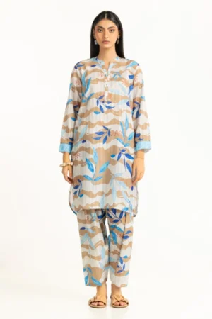 Textured Dobby Printed Co-Ord Set IDIPST-44800 - Image 3