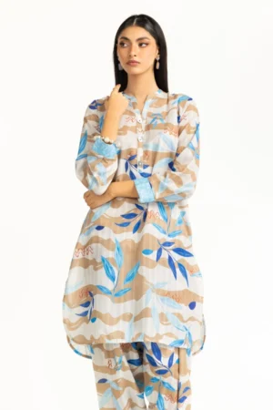 Textured Dobby Printed Co-Ord Set IDIPST-44800 - Image 2